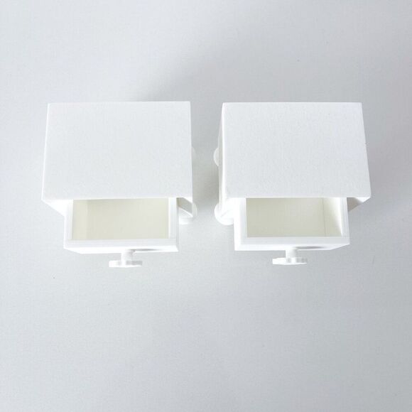 Miniature Barbie Nightstands (Set of 2) White 3D Printed Dollhouse Furniture - Picture 4 of 6